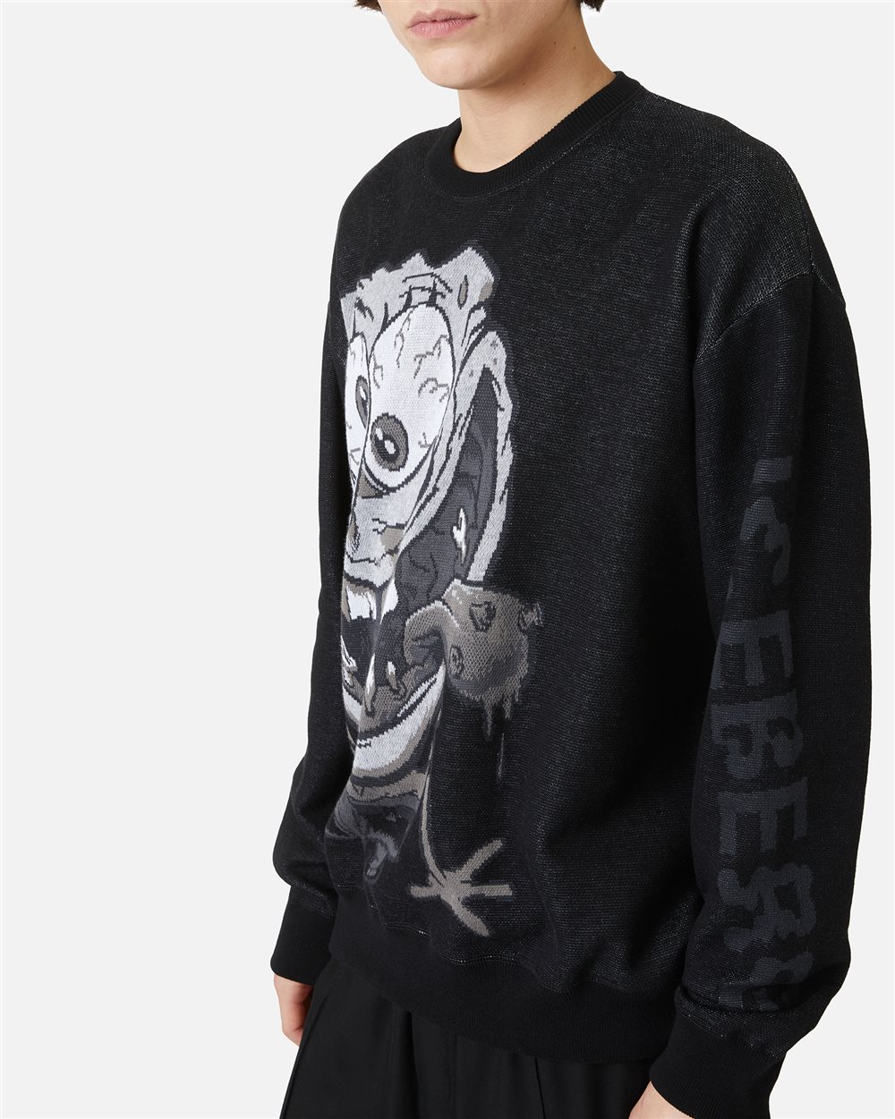 Cotton jacquard crewneck sweater with Bear motif - Iceberg - Official Website