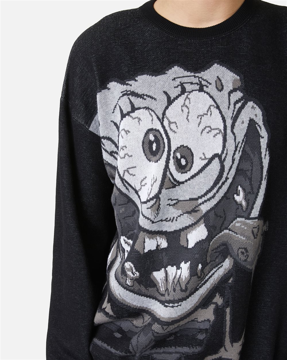Cotton jacquard crewneck sweater with Bear motif - Iceberg - Official Website
