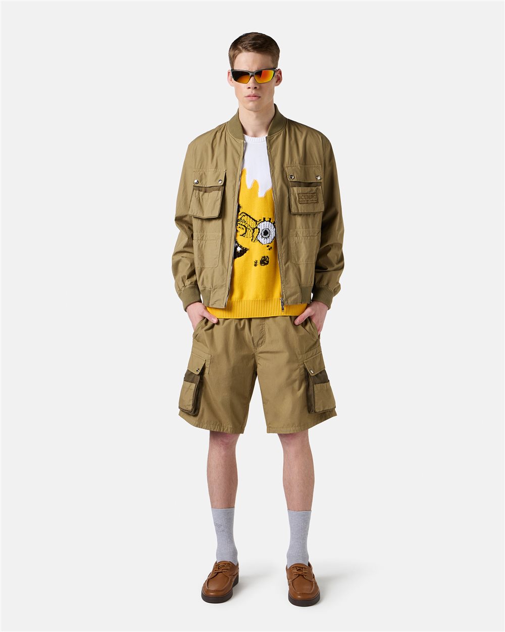 Multicolor cotton crewneck sweater with Spongebob inlay - Iceberg - Official Website