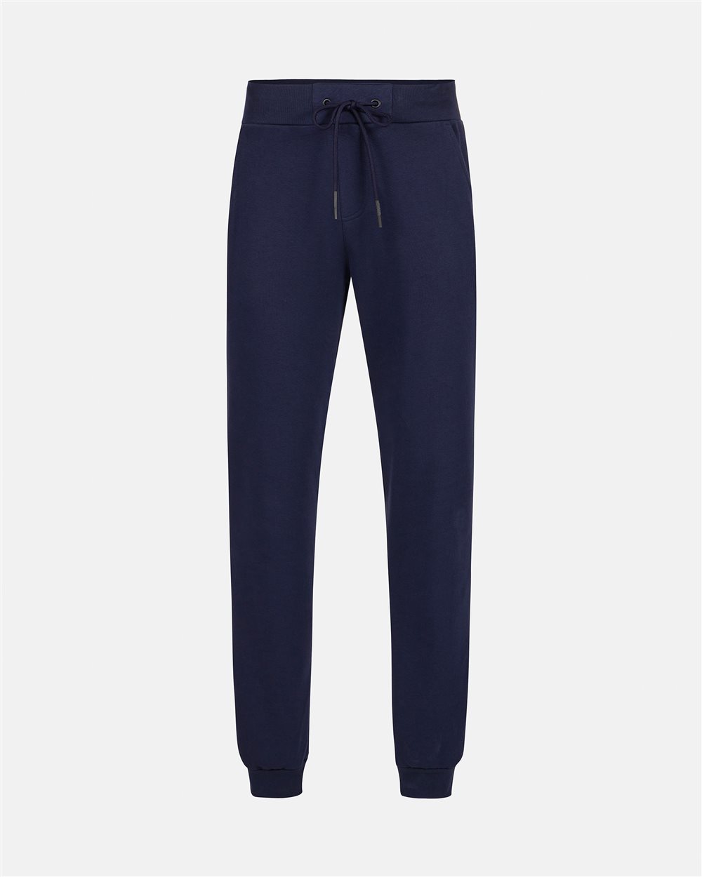 Blue sweatpants in sustainable cotton with embroidered patch - Iceberg - Official Website