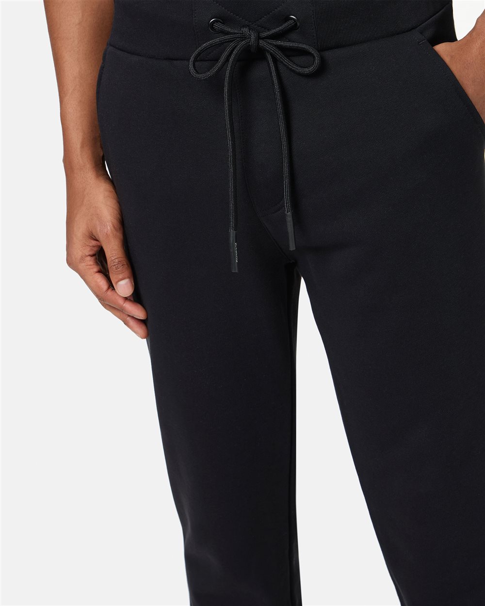 Black sweatpants in sustainable cotton with embroidered patch - Iceberg - Official Website