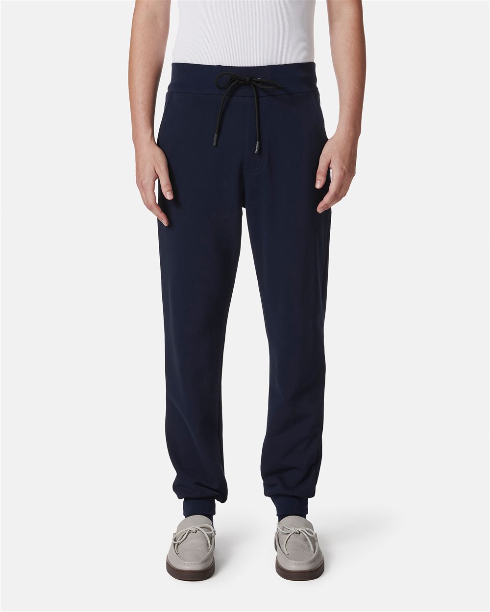 Blue cotton fleece trousers with Bear print - Iceberg - Official Website