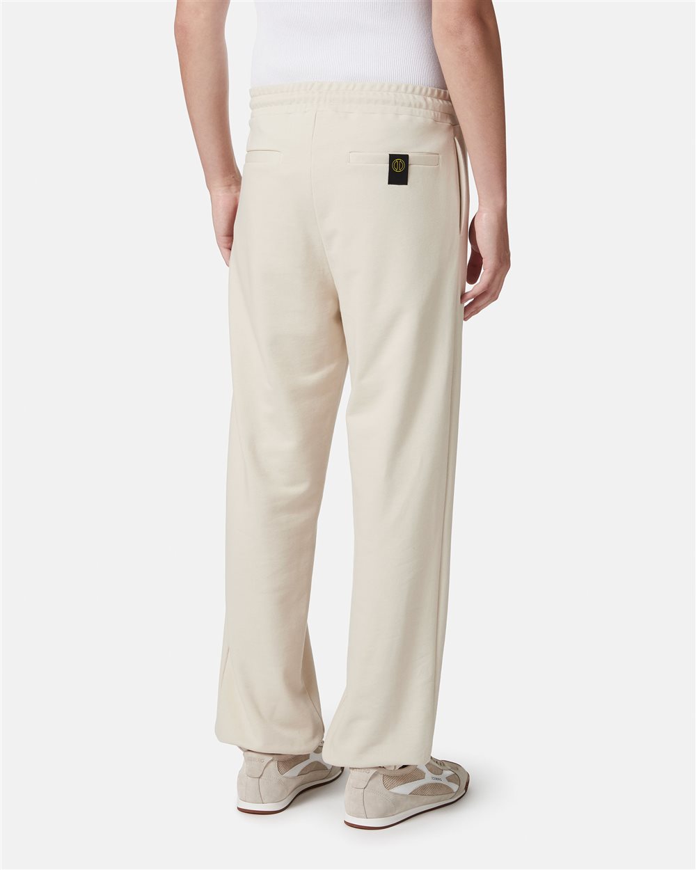 Iceberg logo cotton fleece trousers in dusty white - Iceberg - Official Website