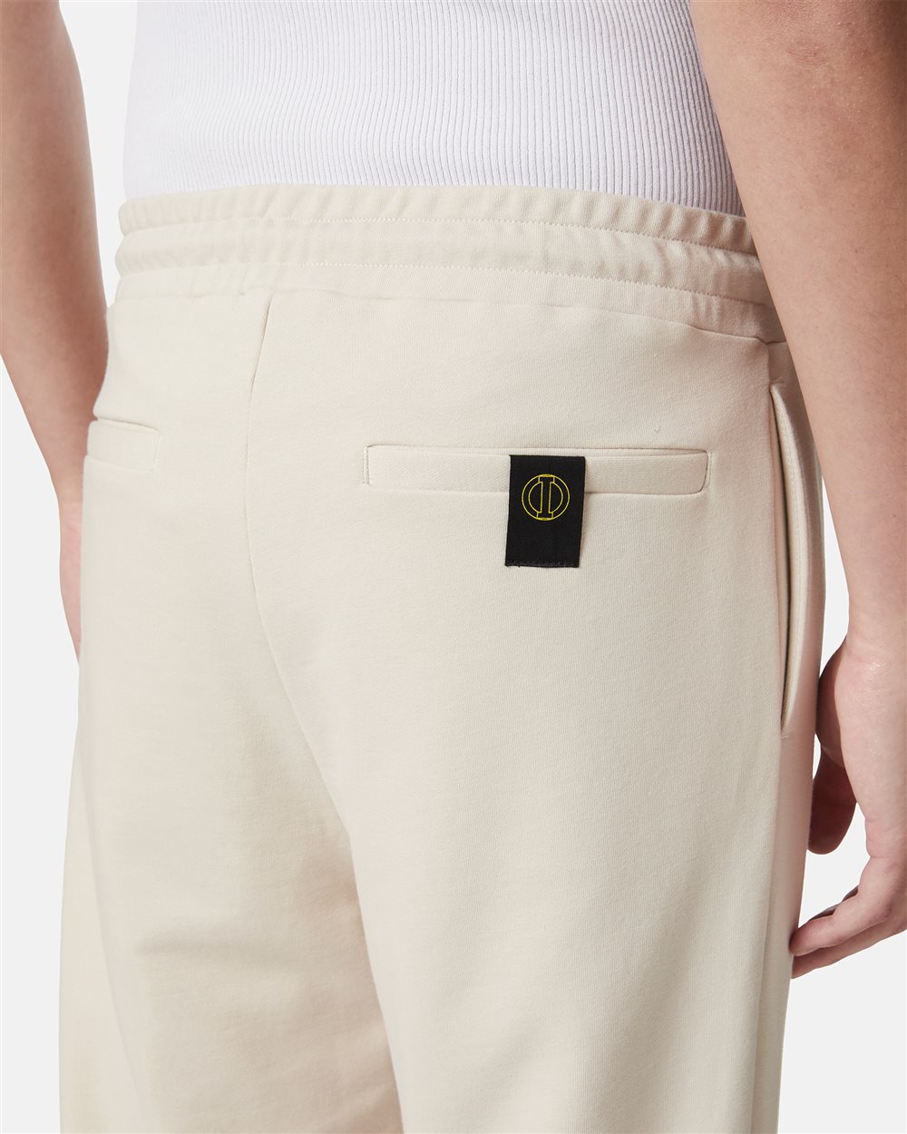 Iceberg logo cotton fleece trousers in dusty white - Iceberg - Official Website