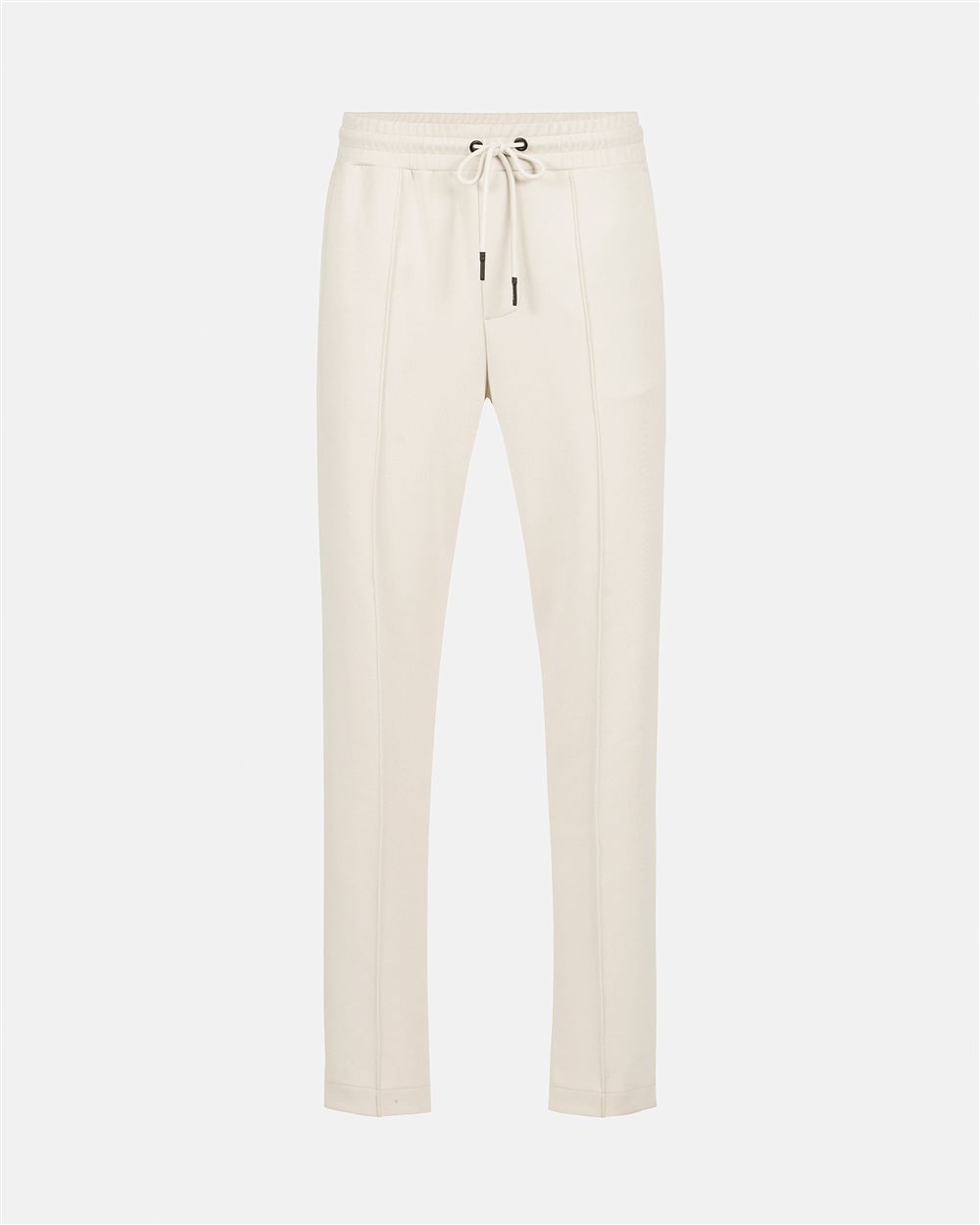 Dusty white trousers in scuba-effect fleece with Iceberg logo patch - Iceberg - Official Website