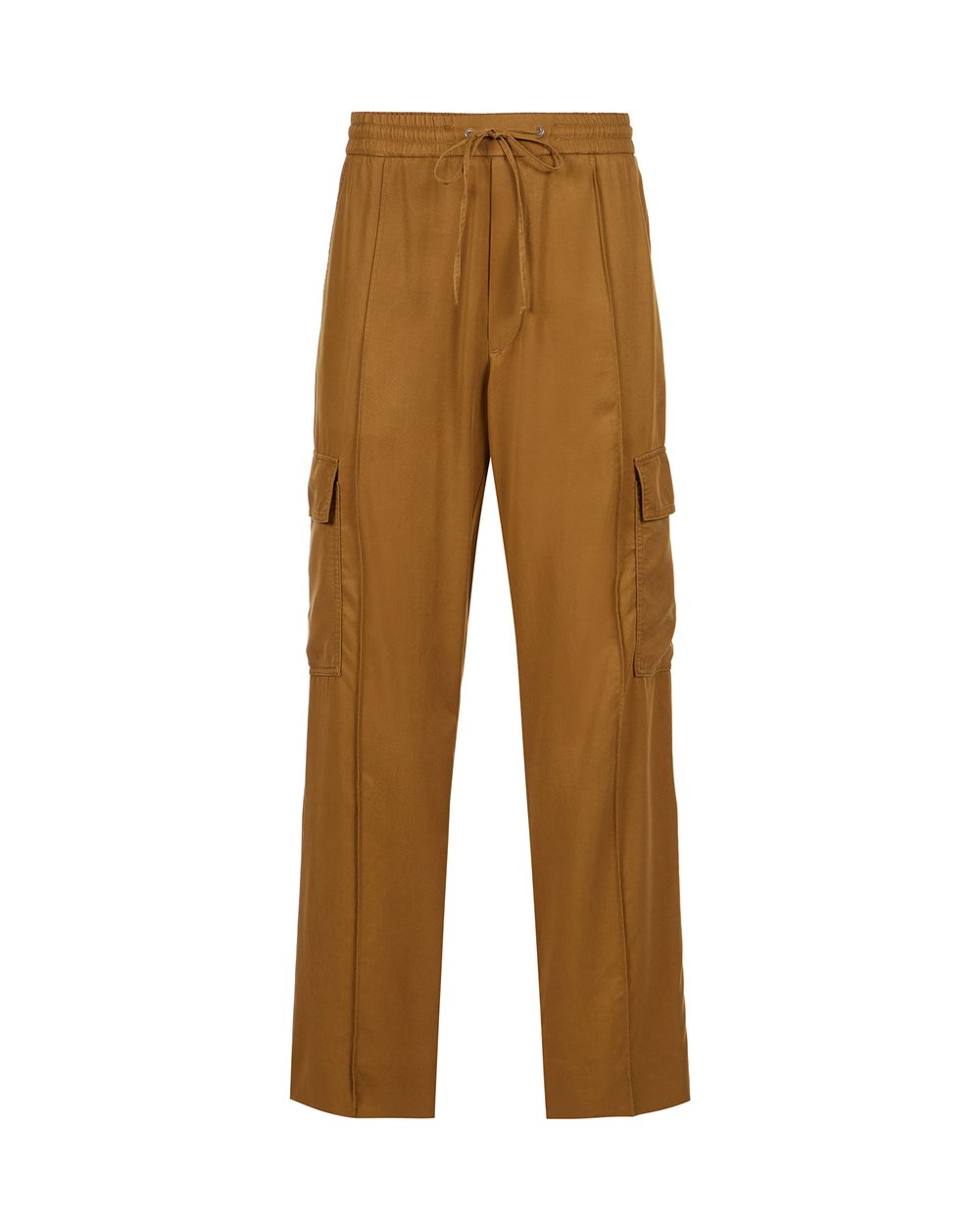 Oil-colored cargo-fit trousers in Tencel with Iceberg embroidery - Iceberg - Official Website