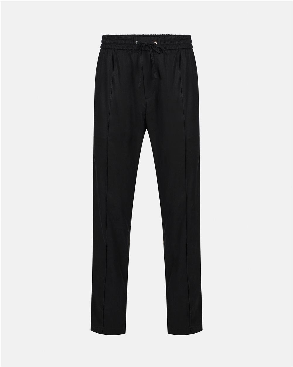 Black comfort fit trousers in Tencel in with contrasting stripes - Iceberg - Official Website