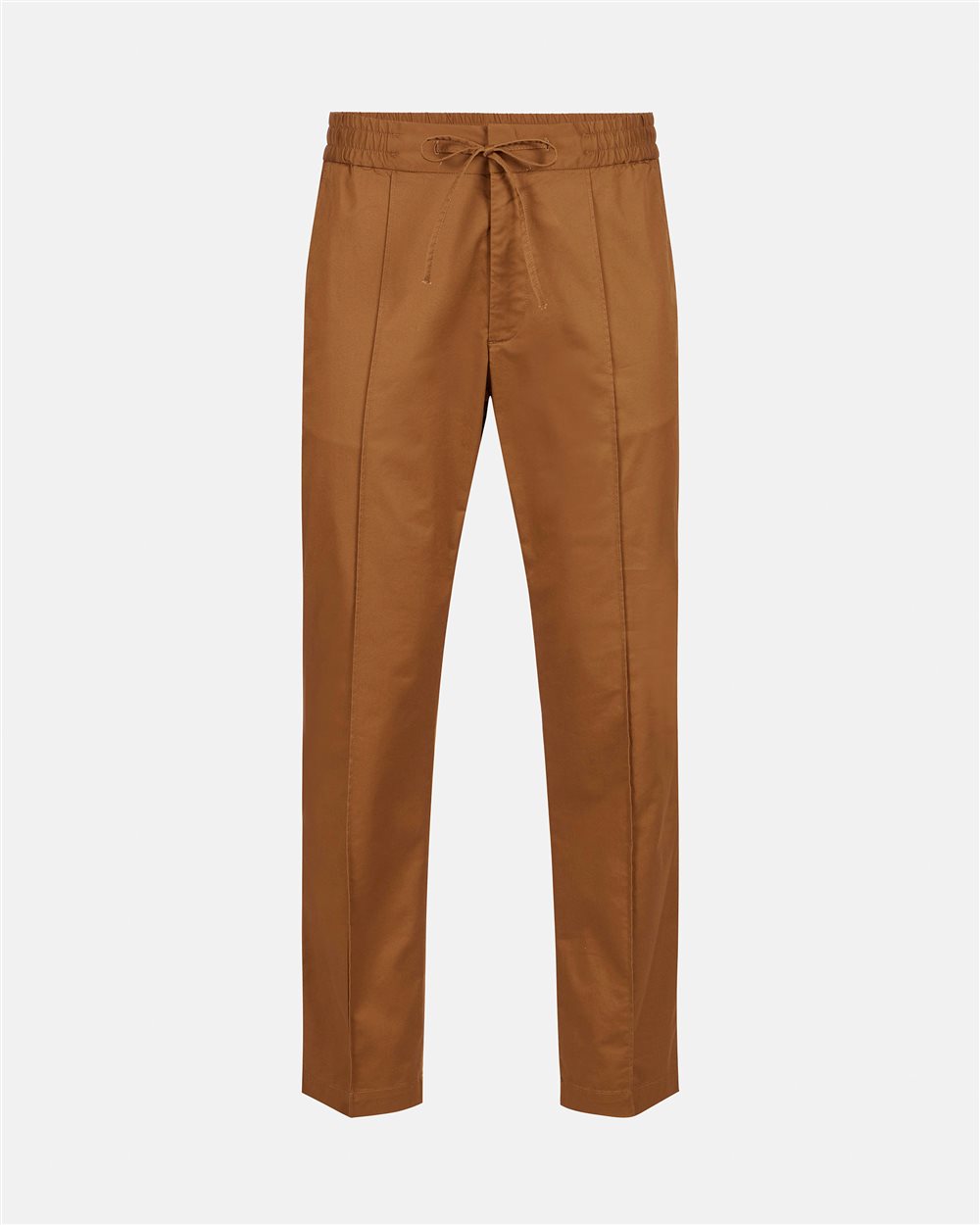 Burnt brown jogging fit trousers in stretch cotton gabardine - Iceberg - Official Website