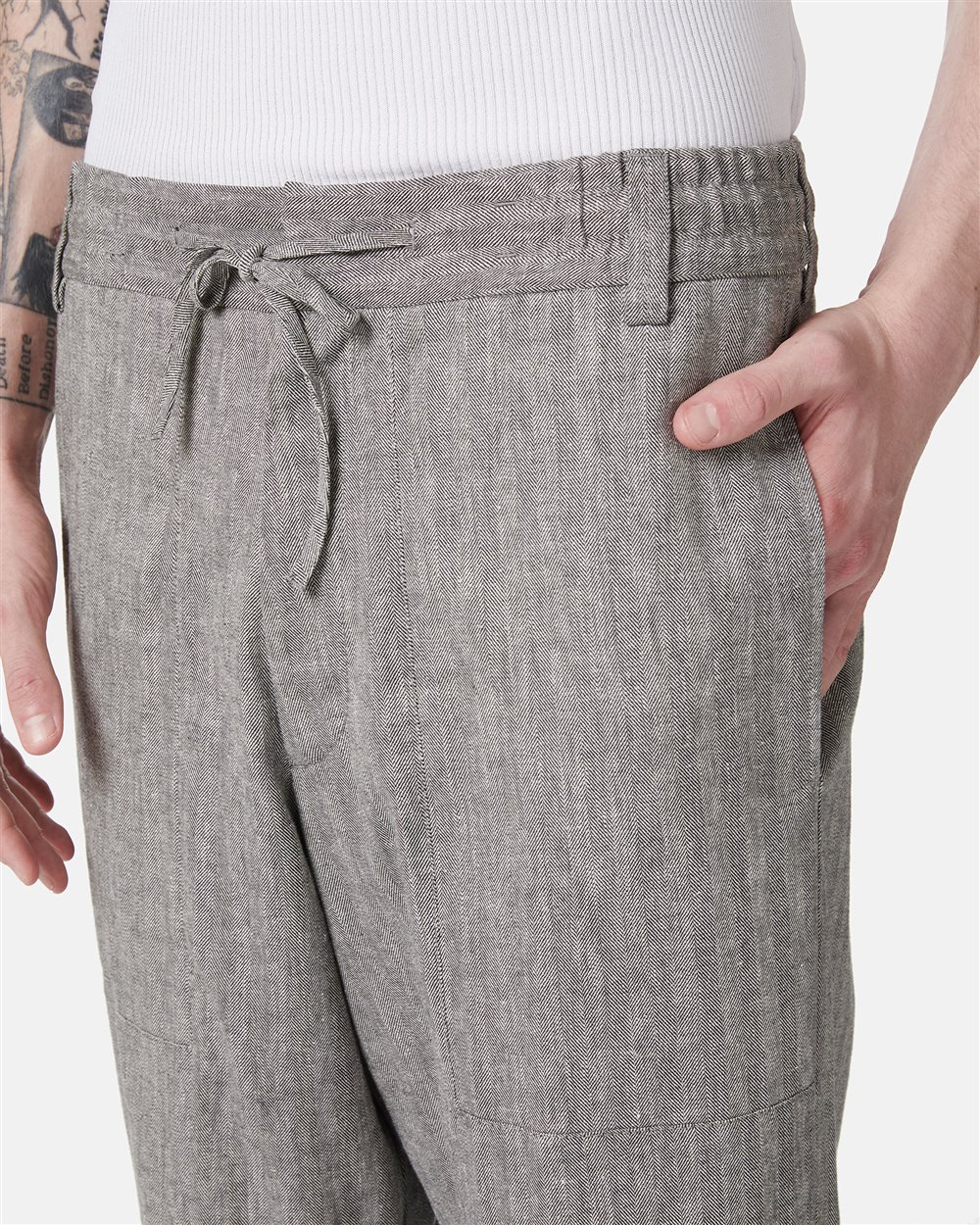 Stretch herringbone cargo fit pants - Iceberg - Official Website