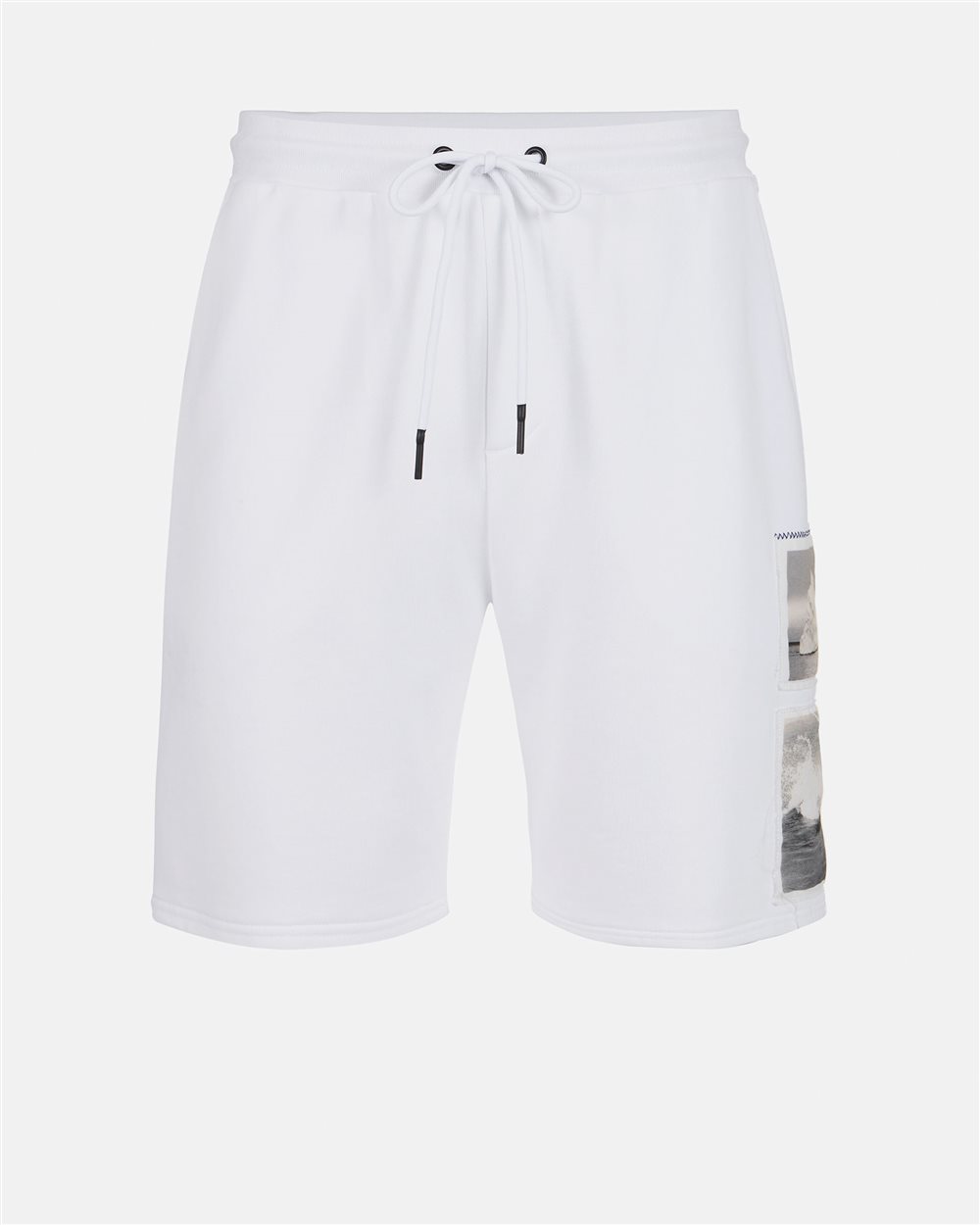 White slim fit Bermuda shorts in cotton fleece - Iceberg - Official Website