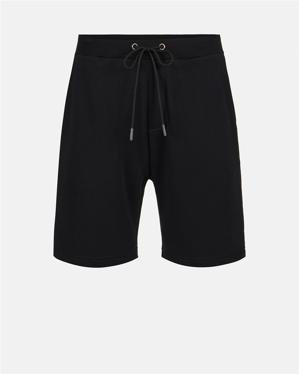 Black slim fit Bermuda shorts in cotton fleece with Bear print - Iceberg - Official Website