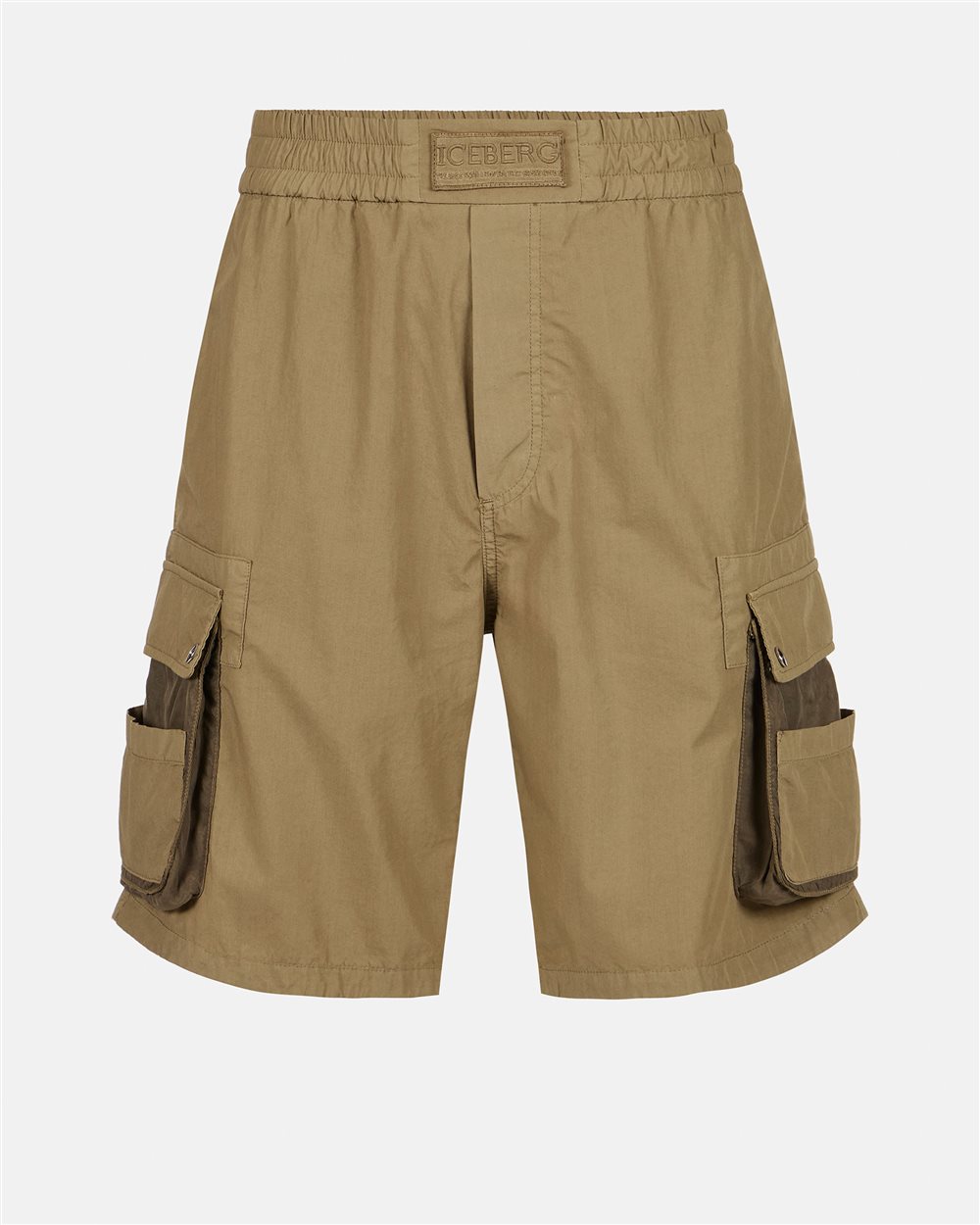 Mud-colored parachute canvas Bermuda shorts - Iceberg - Official Website