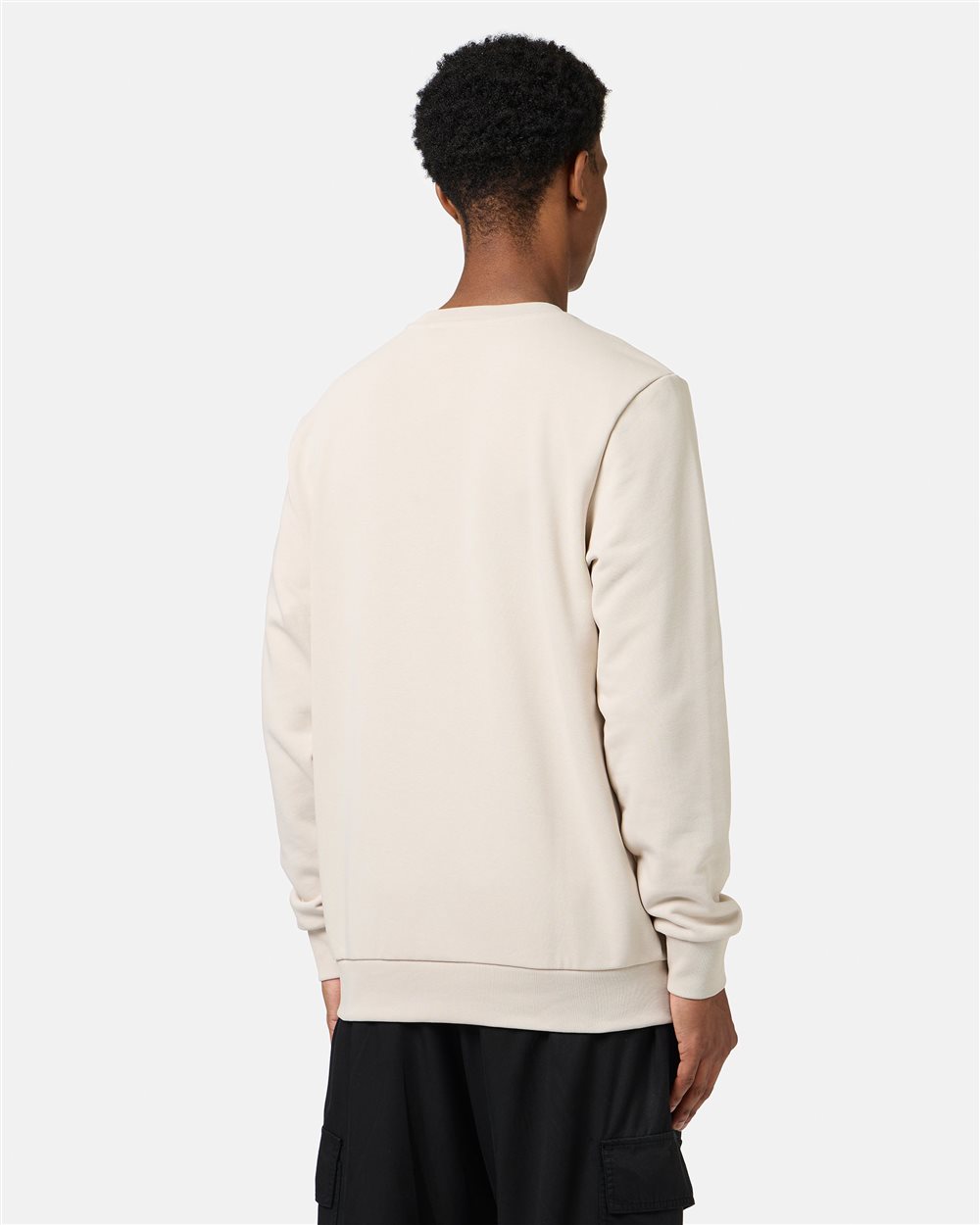 Powder white crewneck slim fit sweatshirt with Iceberg logo - Iceberg - Official Website