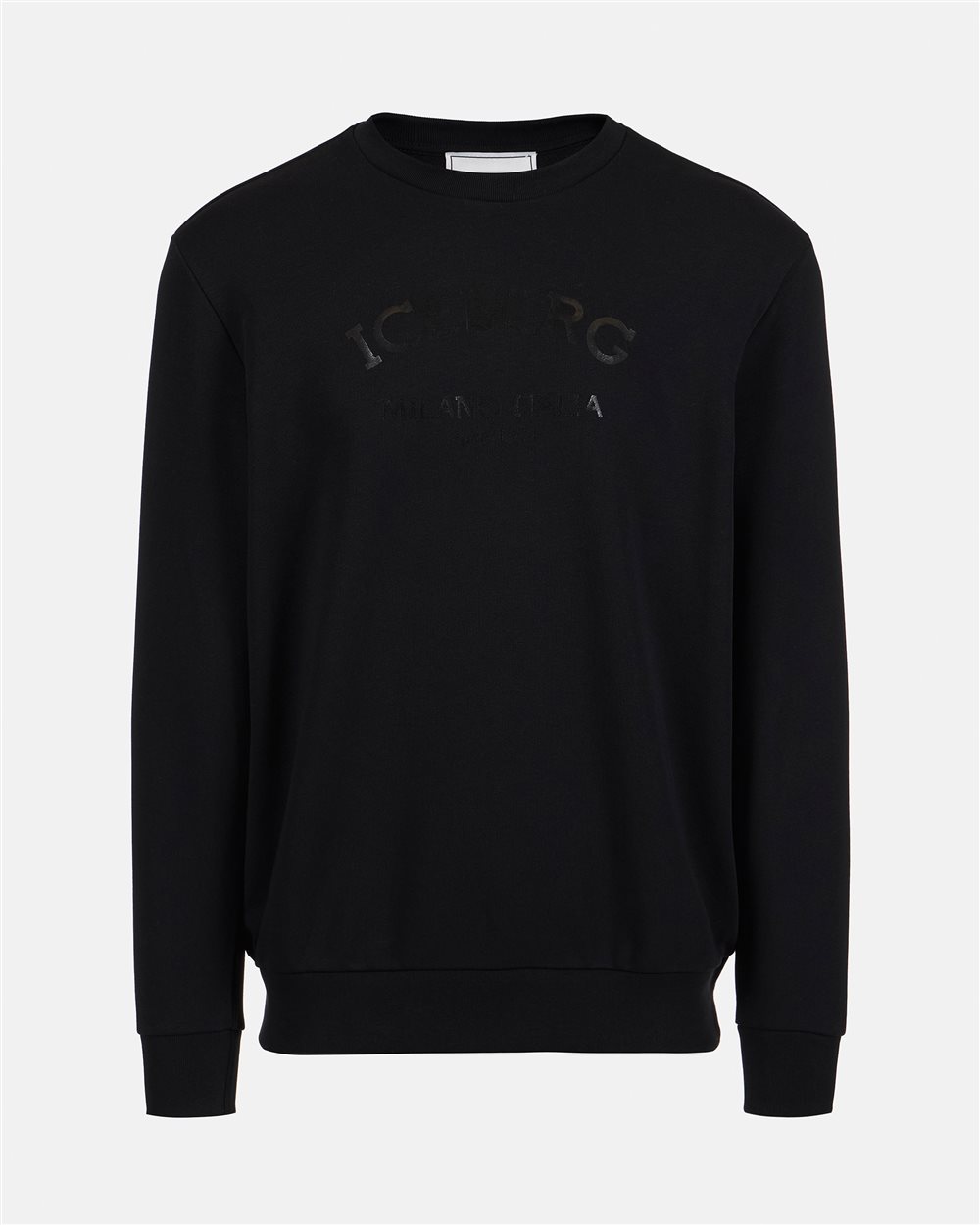 Felpa nera girocollo slim fit con logo Iceberg - Iceberg - Official Website