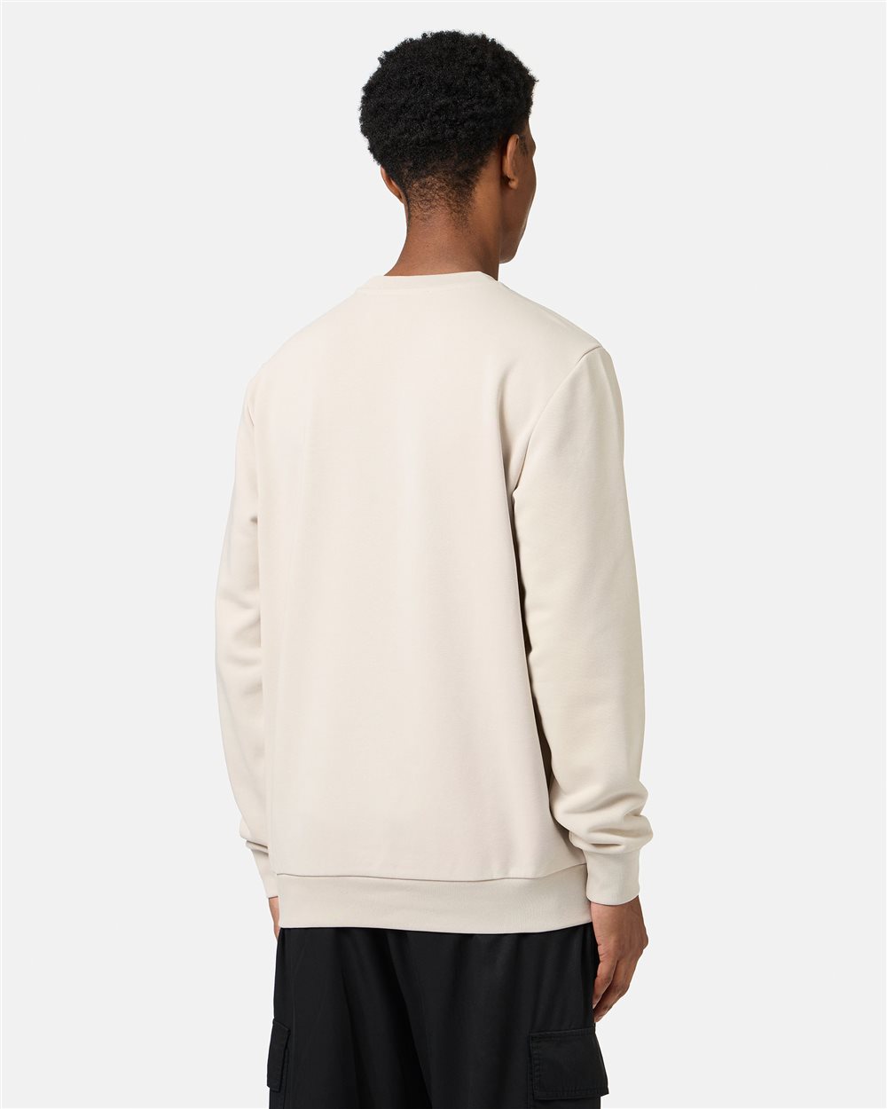 Powder white crewneck sweatshirt in scuba fabric and logo - Iceberg - Official Website
