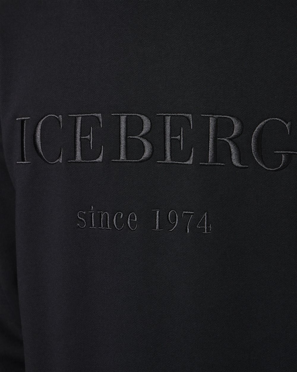 Slim fit black sweatshirt in cotton with Iceberg logo embroidery - Iceberg - Official Website