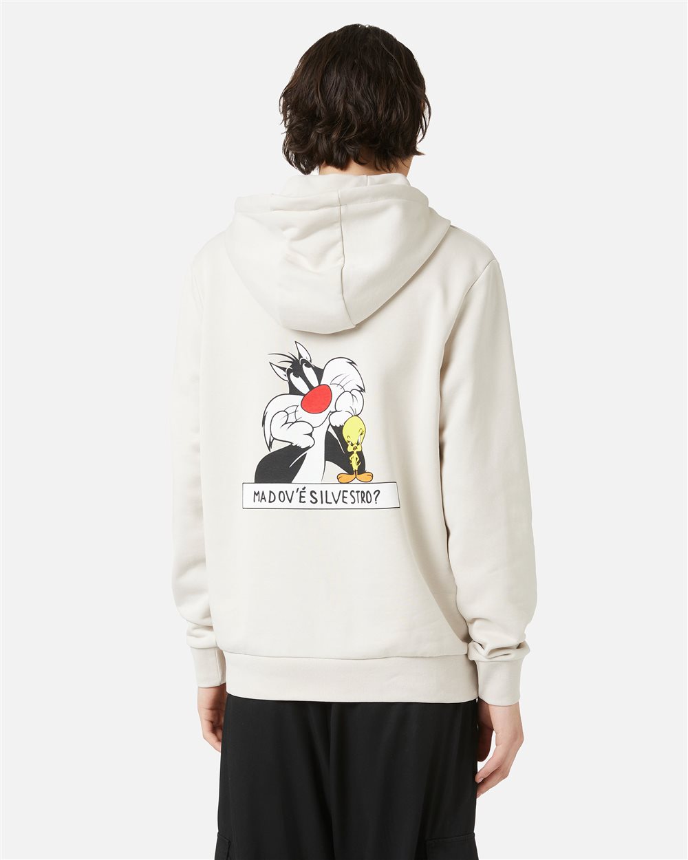 Dusty white hoodie with Looney Tunes print - Iceberg - Official Website