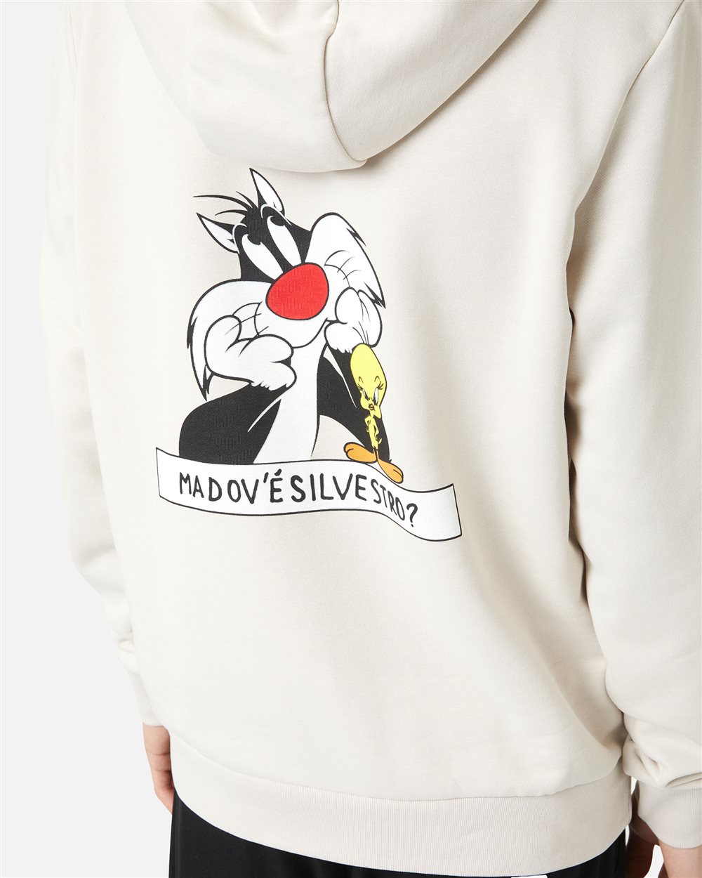 Dusty white hoodie with Looney Tunes print - Iceberg - Official Website