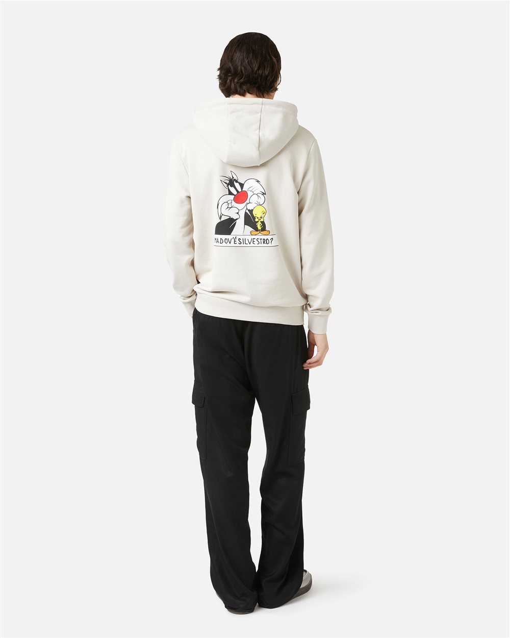 Dusty white hoodie with Looney Tunes print - Iceberg - Official Website
