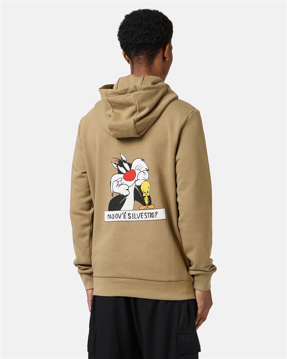 Mud colored hoodie with Looney Tunes print - Iceberg - Official Website