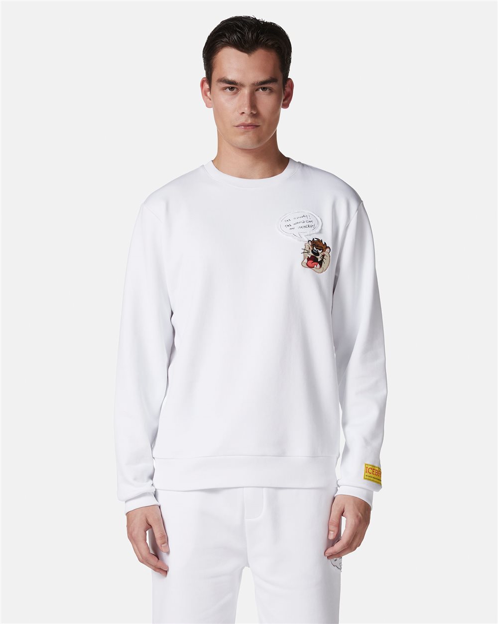 Felpa girocollo classic regular fit base bianca con dettaglio Looney Tunes - Iceberg - Official Website