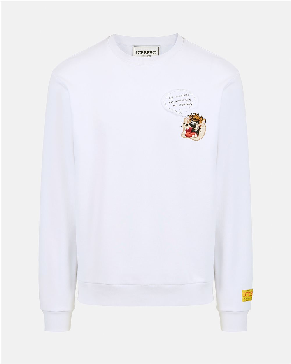 Felpa girocollo classic regular fit base bianca con dettaglio Looney Tunes - Iceberg - Official Website