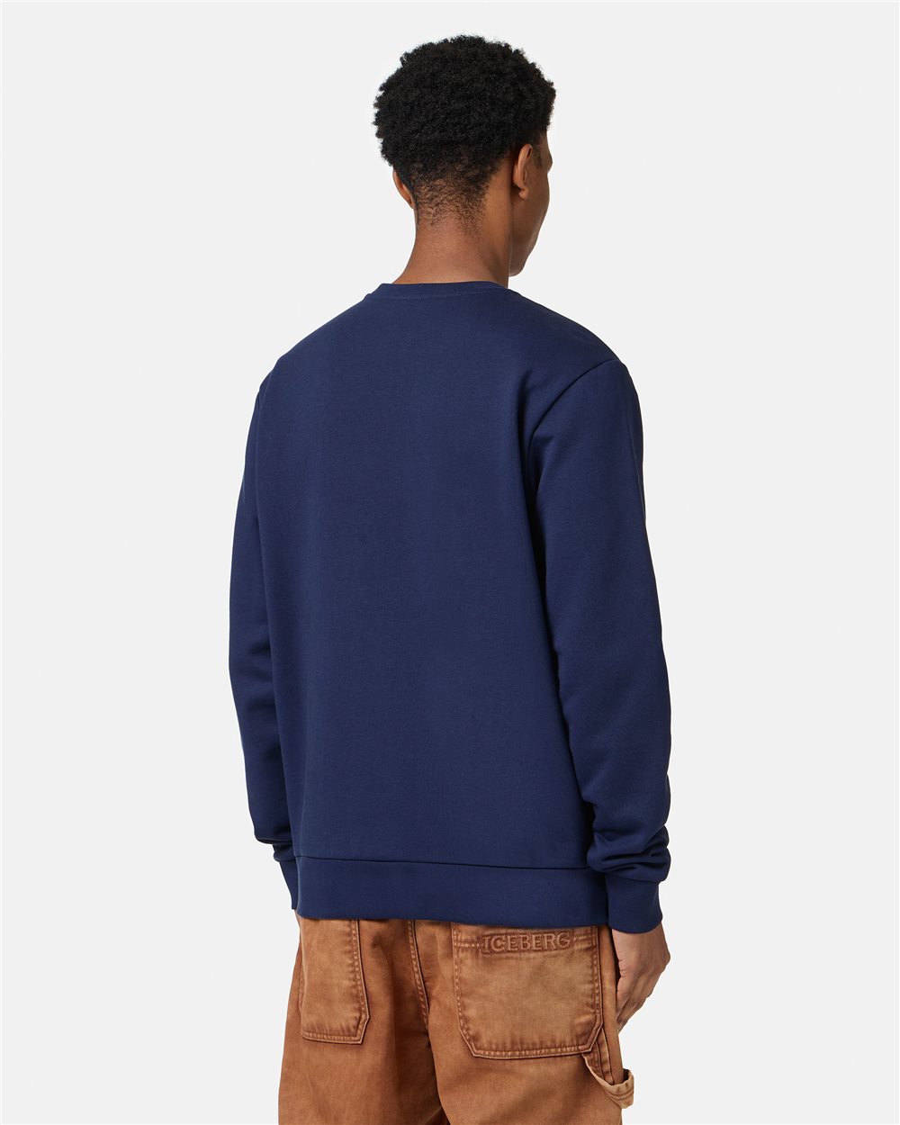 Classic regular fit blue crewneck sweatshirt with Looney Tunes detail - Iceberg - Official Website