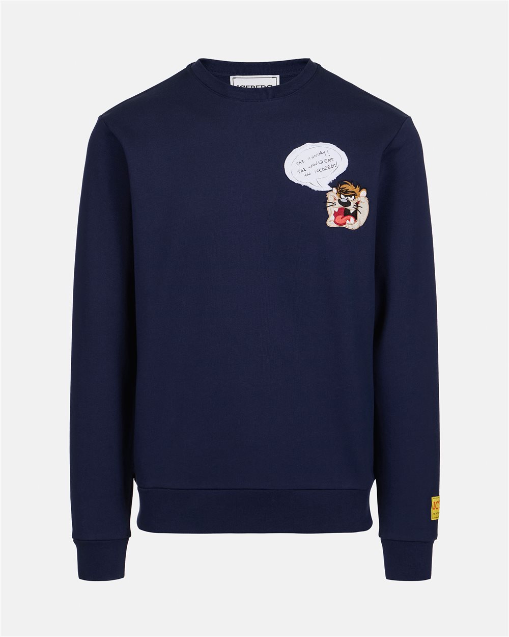 Classic regular fit blue crewneck sweatshirt with Looney Tunes detail - Iceberg - Official Website