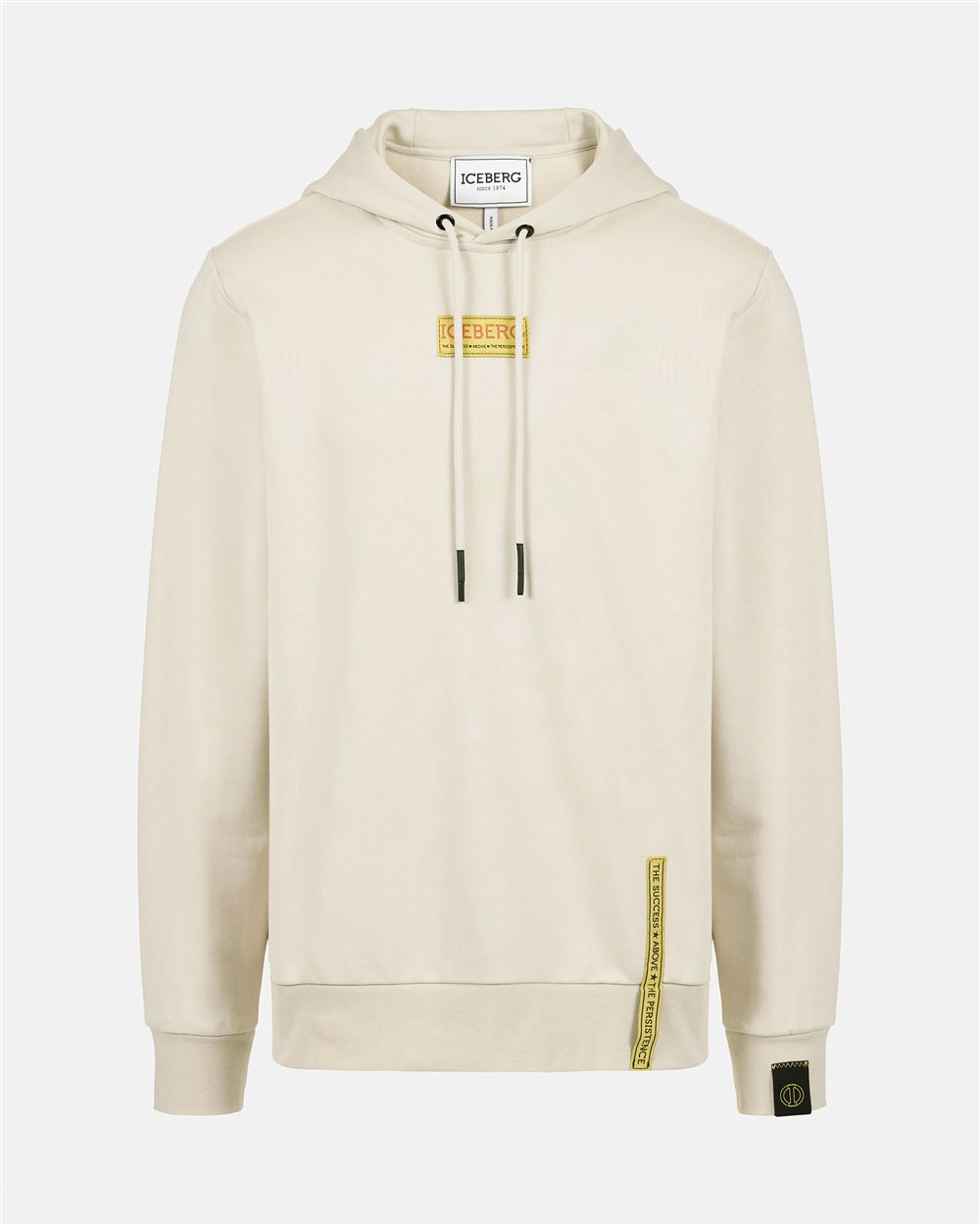 Dusty-colored hoodie in sustainable cotton with Iceberg logo - Iceberg - Official Website