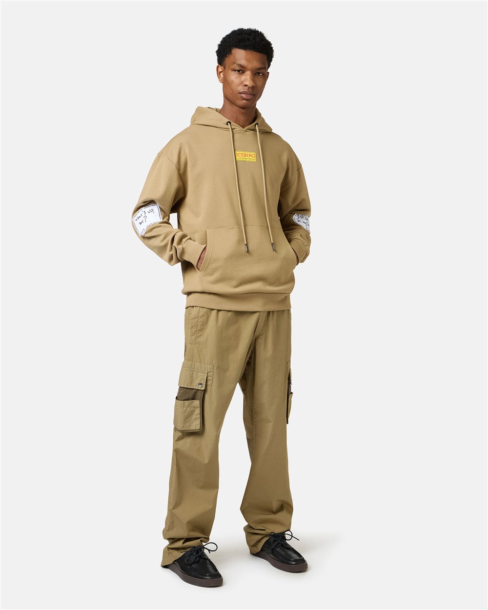 Regular fit mu-colored hoodie with Looney Tunes print and logo label - Iceberg - Official Website