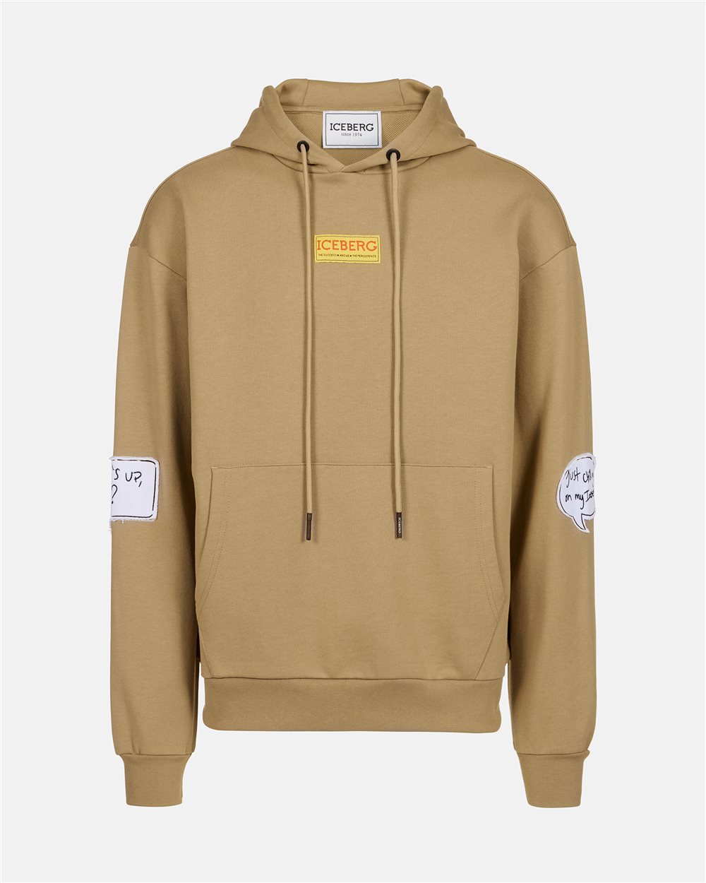 Regular fit mu-colored hoodie with Looney Tunes print and logo label - Iceberg - Official Website