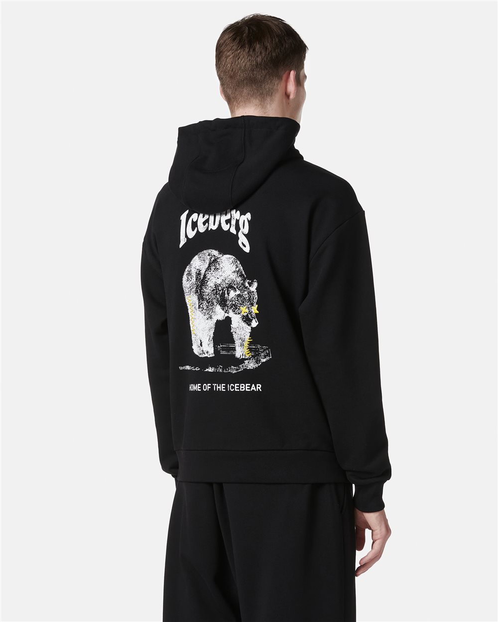 Regular fit black cotton hoodie - Iceberg - Official Website