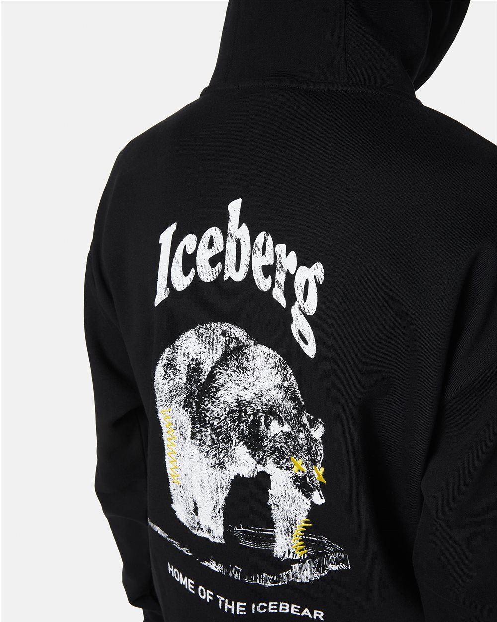 Regular fit black cotton hoodie - Iceberg - Official Website
