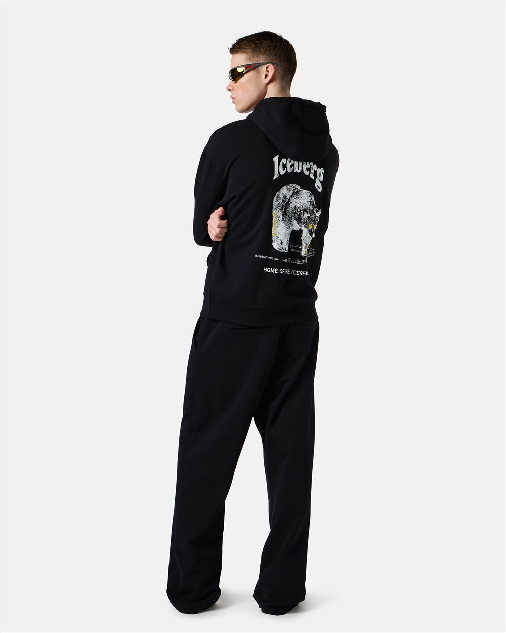 Regular fit black cotton hoodie - Iceberg - Official Website