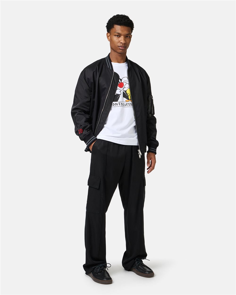 White sustainable cotton T-shirt with Looney Tunes print - Iceberg - Official Website