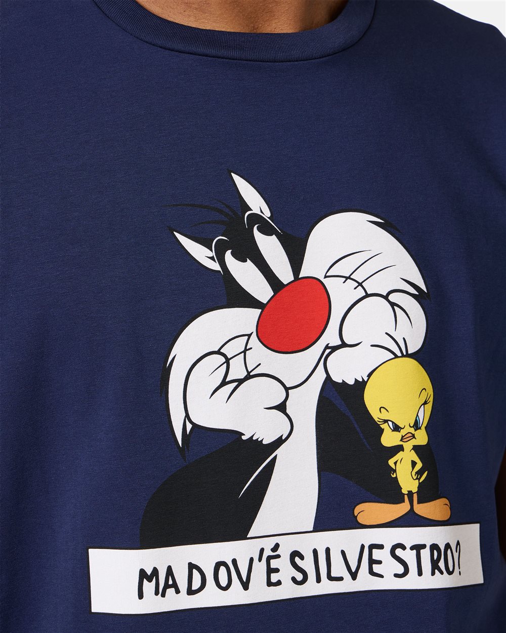 Sustainable cotton blue T-shirt with Looney Tunes print - Iceberg - Official Website