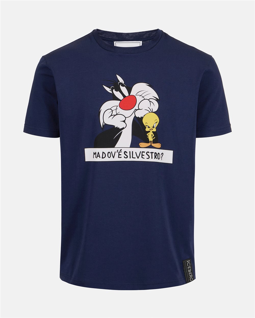 Sustainable cotton blue T-shirt with Looney Tunes print - Iceberg - Official Website