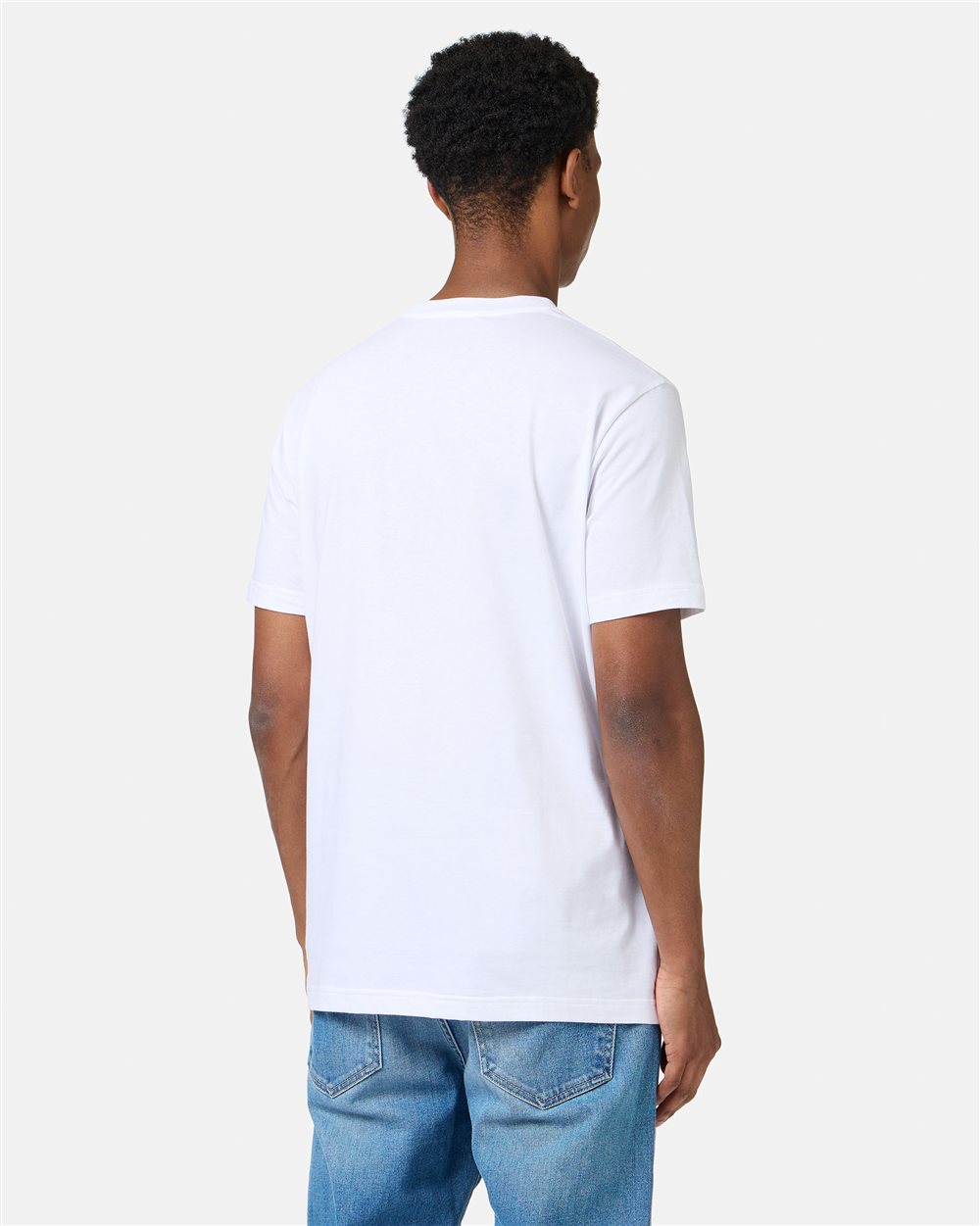 White cotton jersey T-shirt with embroidered Iceberg logo patch - Iceberg - Official Website