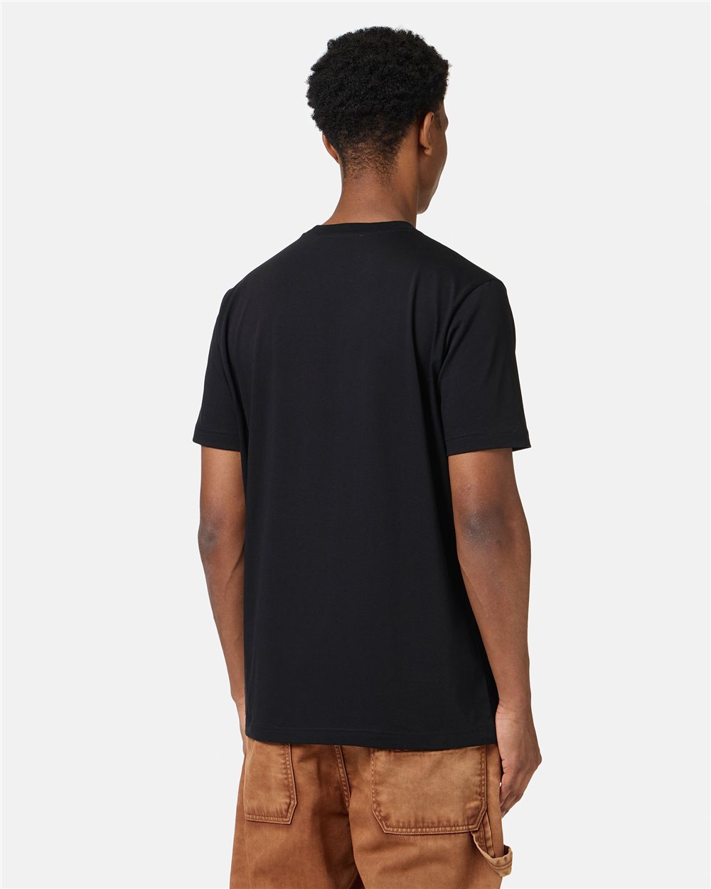 Black cotton jersey T-shirt with embroidered Iceberg logo patch - Iceberg - Official Website