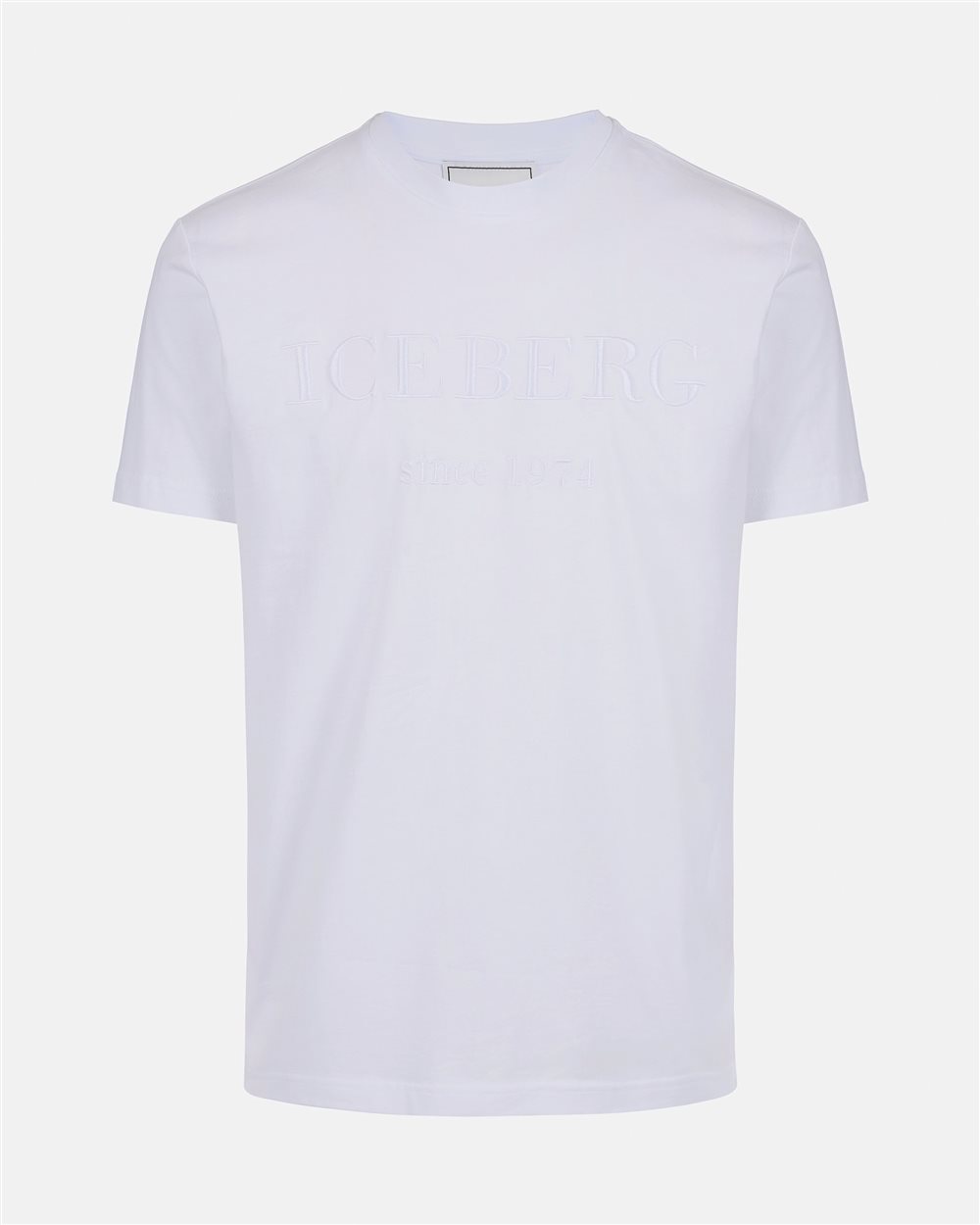 White carry-over cotton T-shirt with institutional logo embroidery - Iceberg - Official Website