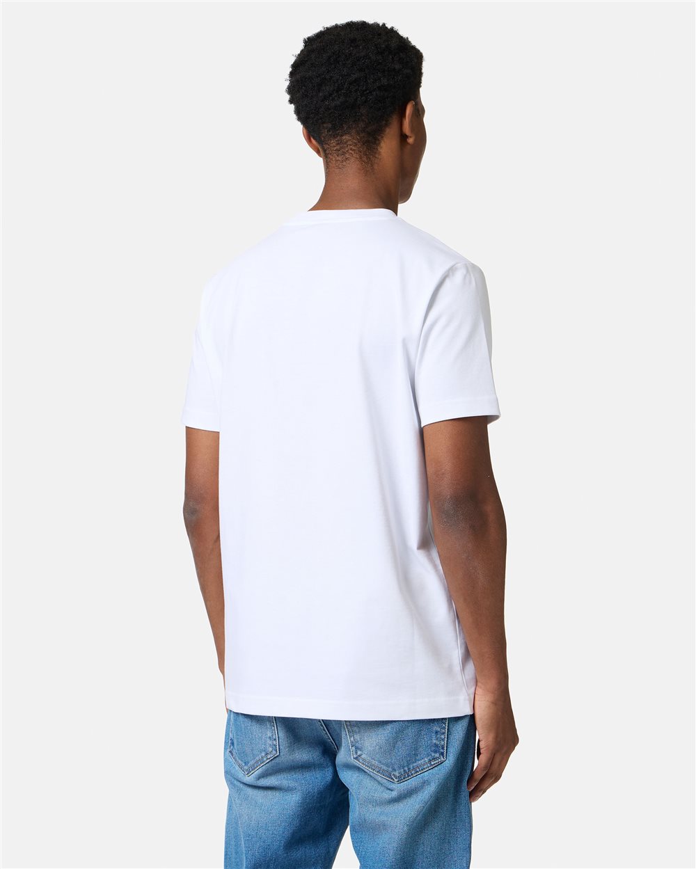 Slim-fit white cotton T-shirt with Shark detail and logo print - Iceberg - Official Website