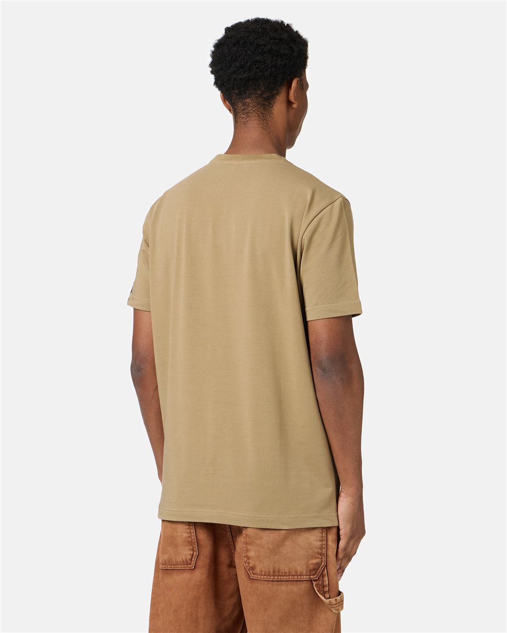 Slim-fit mud-colored T-shirt in sustainable cotton jersey - Iceberg - Official Website