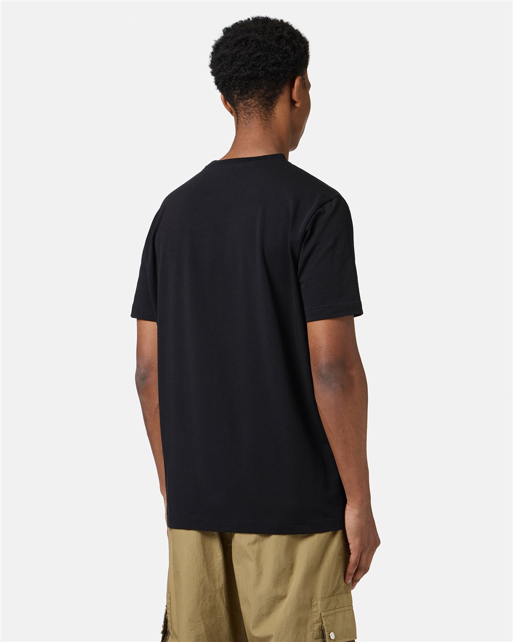 Slim-fit black T-shirt in sustainable cotton jersey - Iceberg - Official Website