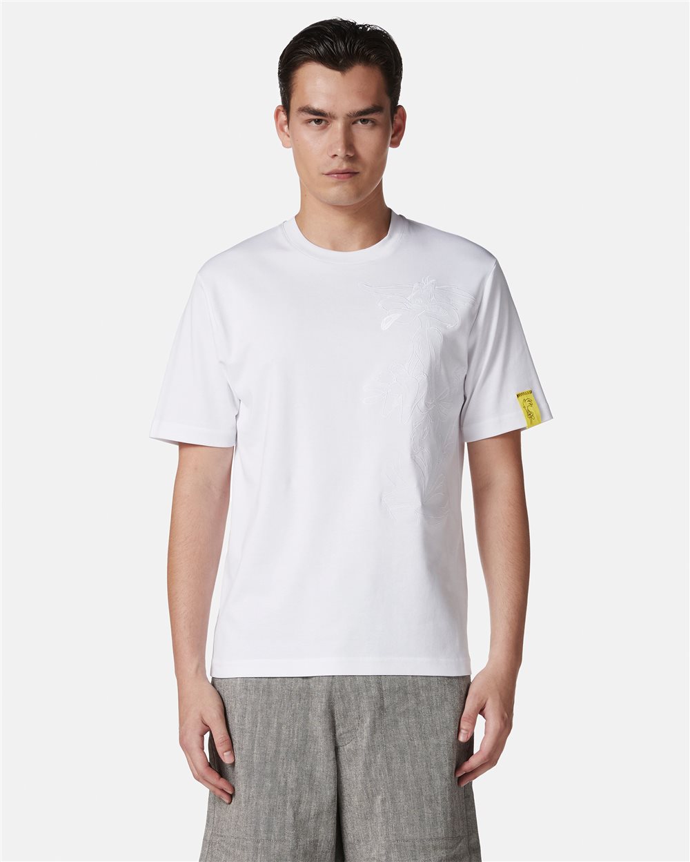 White Regular Fit T-Shirt in Sustainable Interlock Fabric - Iceberg - Official Website