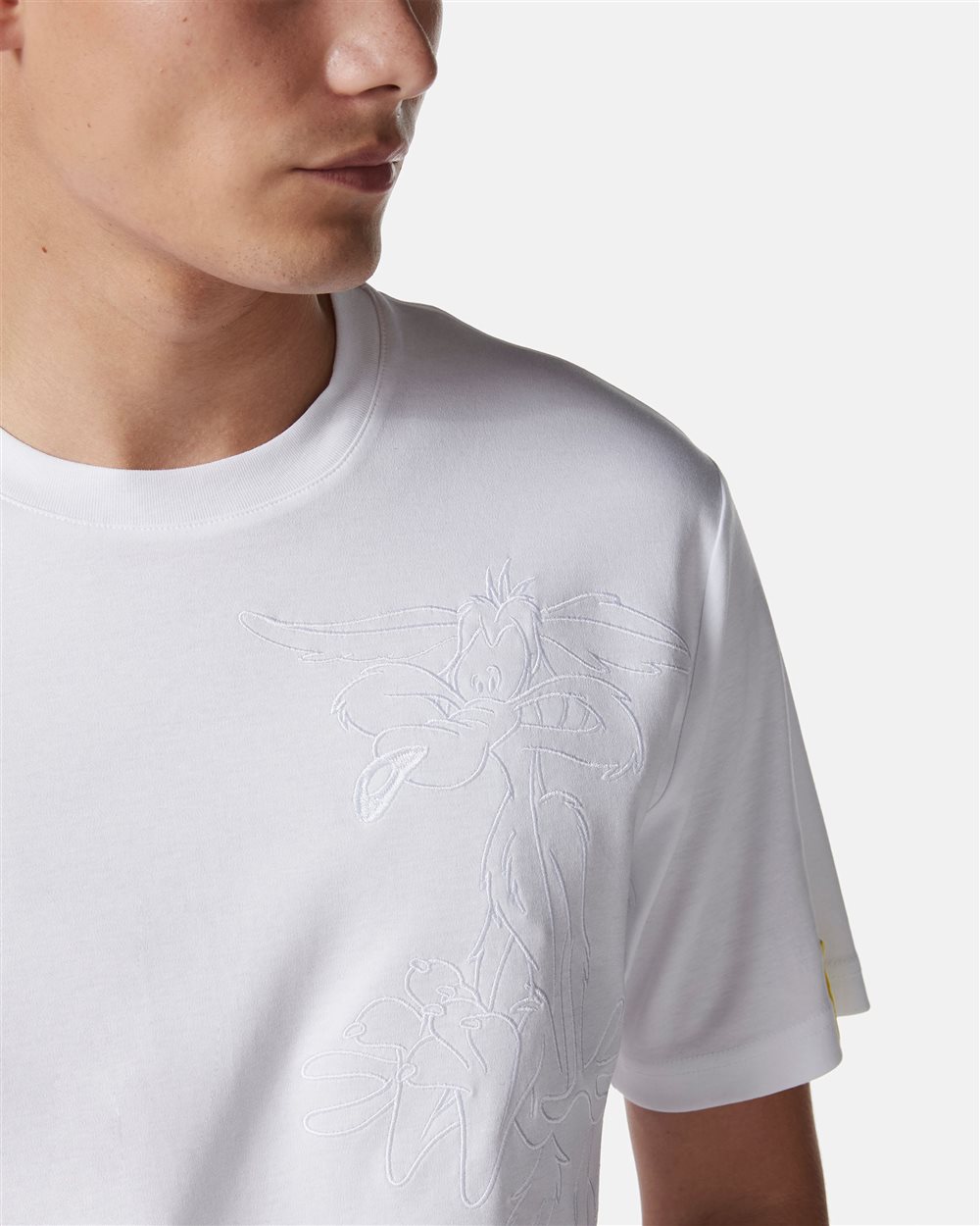 White Regular Fit T-Shirt in Sustainable Interlock Fabric - Iceberg - Official Website