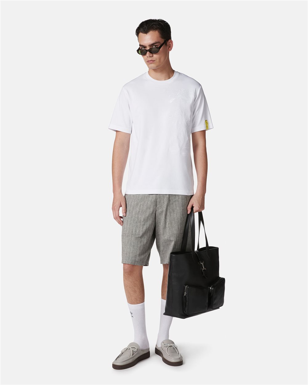 White Regular Fit T-Shirt in Sustainable Interlock Fabric - Iceberg - Official Website