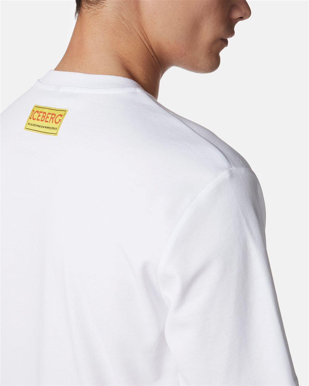 White Regular Fit T-Shirt in Sustainable Interlock Fabric - Iceberg - Official Website