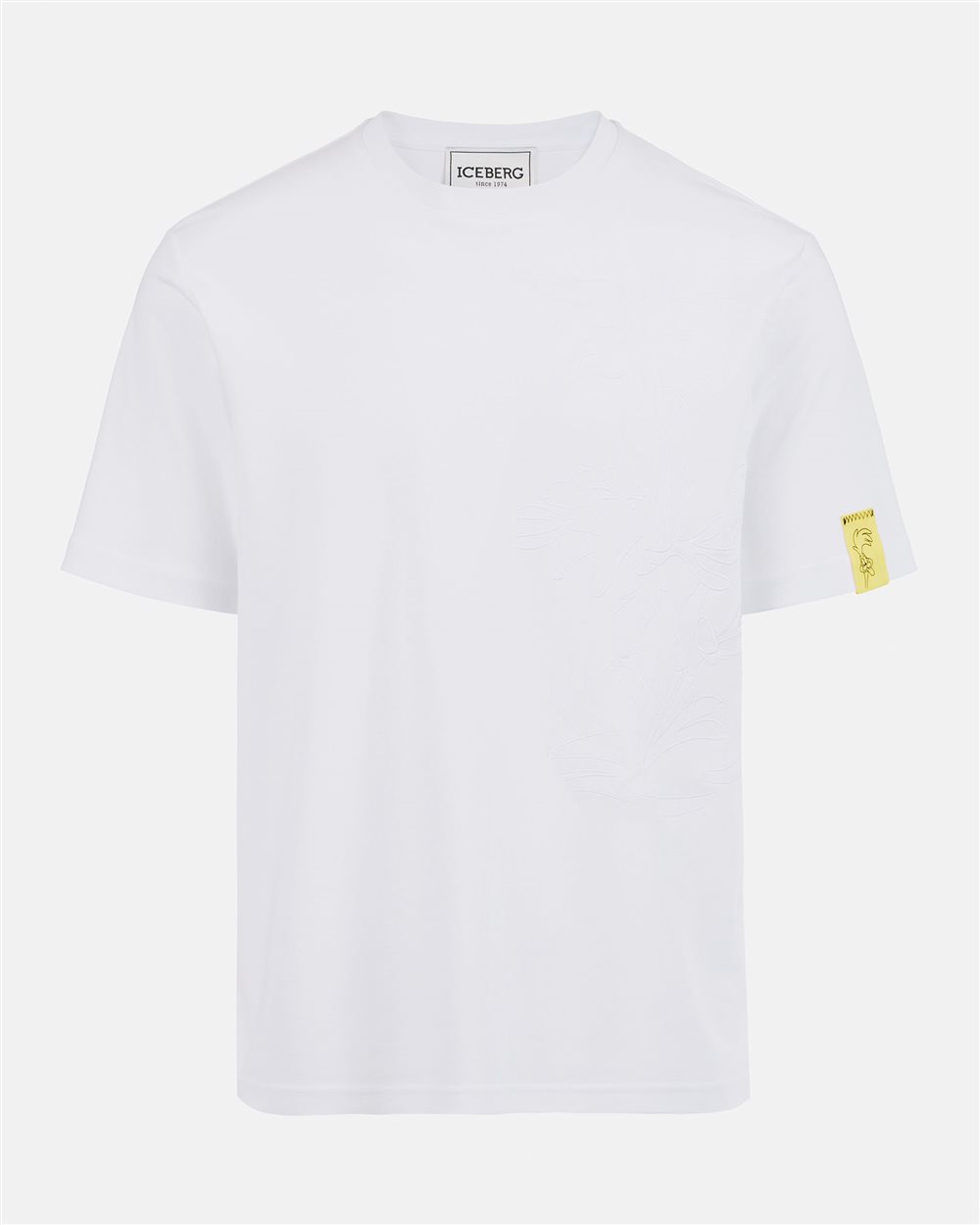 White Regular Fit T-Shirt in Sustainable Interlock Fabric - Iceberg - Official Website