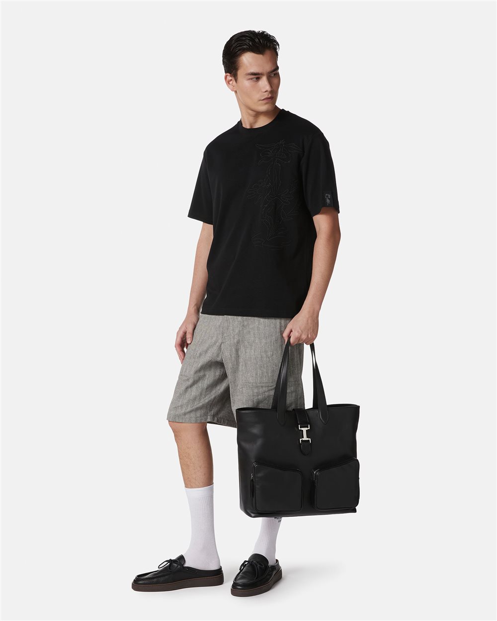Schwarzes Regular Fit T-Shirt aus nachhaltigem Interlock-Stoff. - Iceberg - Official Website
