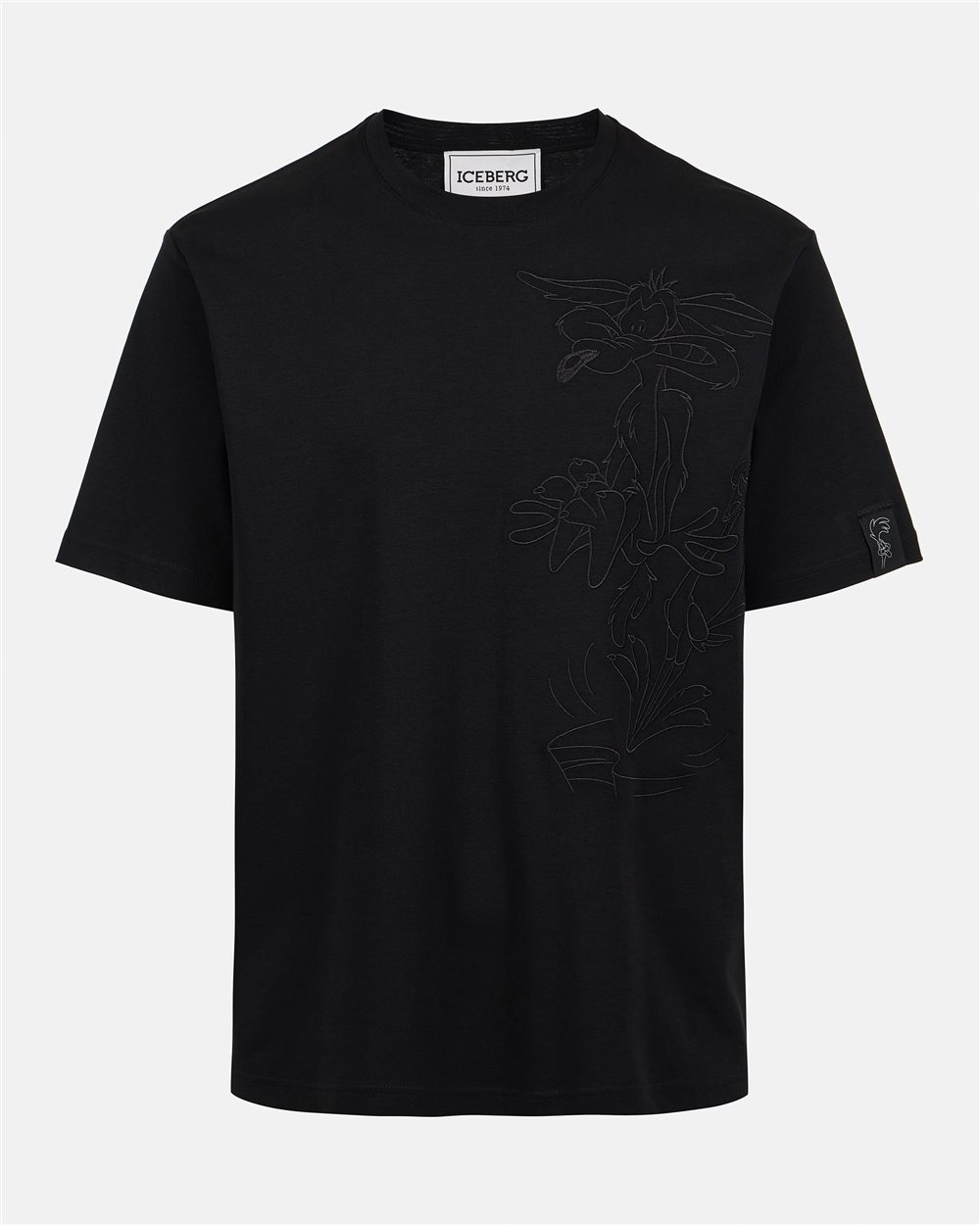 Schwarzes Regular Fit T-Shirt aus nachhaltigem Interlock-Stoff. - Iceberg - Official Website